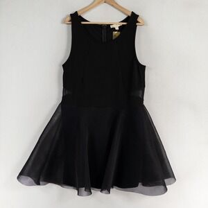 Nicki Minaj Skater Dress Womens XXXL Black Mesh Cutout Fit Flare Party Clubwear